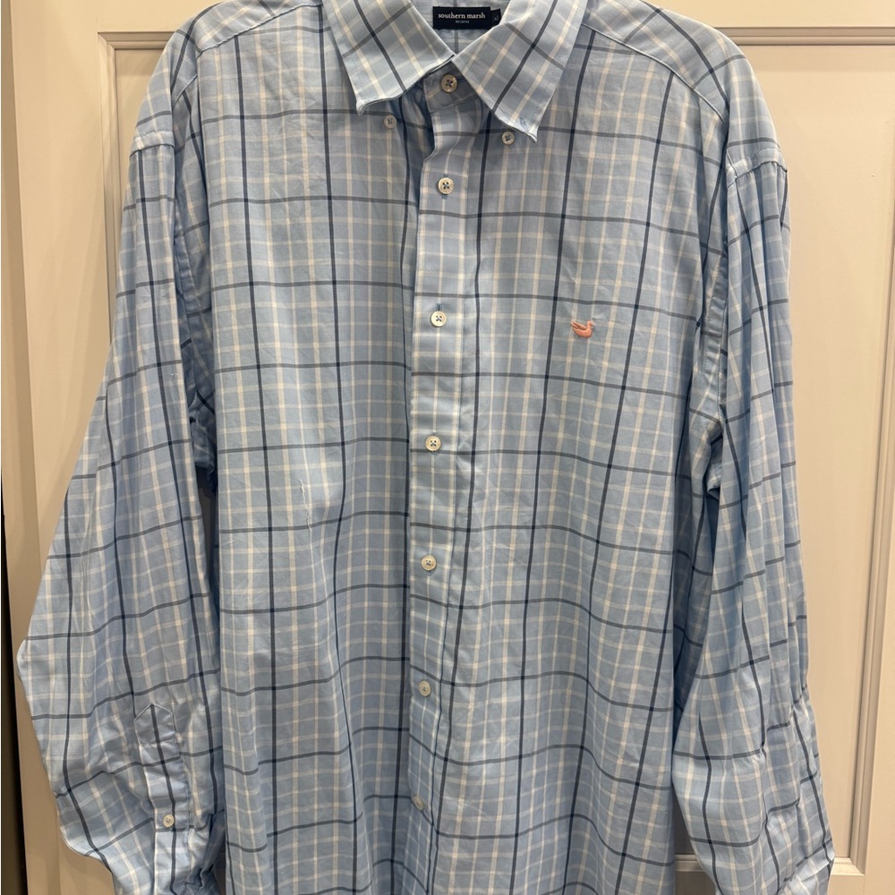 Southern Marsh  Light Blue Checkered Shirt